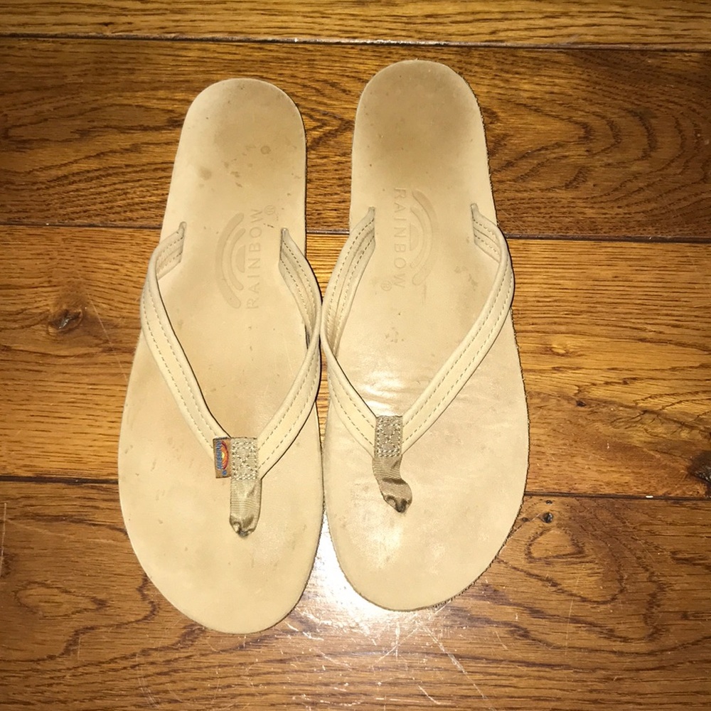 Rainbow Tan Flip Flops